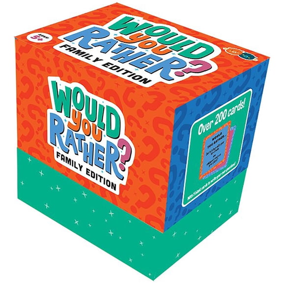 Buddy & Barney: Would You Rather - Family Edition - Party Card Game, 200+ Fun Questions & Blank Cards, Conversation Starters, Travel Friendly, Kids 5+