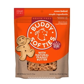 Buddy Biscuits Softies Soft & Chewy Grain Free Dog Treats, Peanut Butter, 5 oz. Bag
