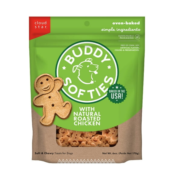 Buddy Biscuits Softies Soft & Chewy Dog Treats, Roasted Chicken, 6 oz. Bag