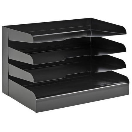 Buddy Black Steel Desktop Paper Organizer