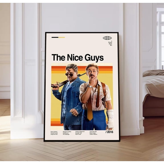Buddy Cop Comedy Wall Decor Los Angeles Detectives Art Modern Room, Unframed Poster