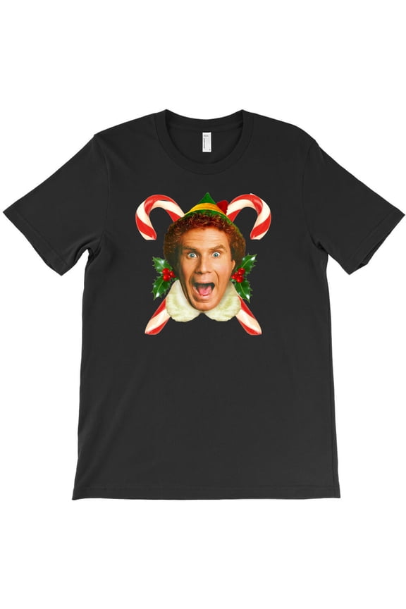 Buddy Elf and Candy Canes Exclusive Themed Nostalgic and Classic - Soft Touch G31766 Unisex T-Shirt, Up to Size 5XL