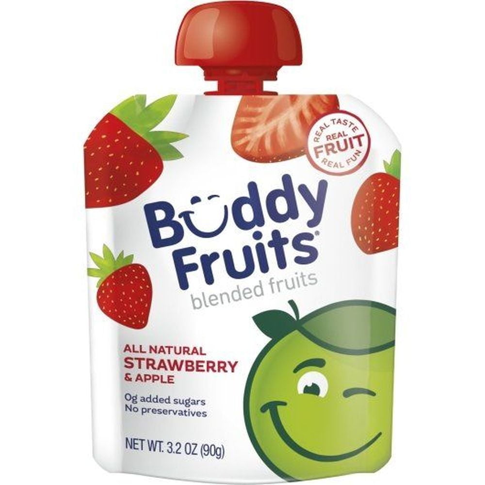 Buddy Fruits Originals Apple and Strawberry Fruit Blend, 3.2 Ounce -- 18 per Case.