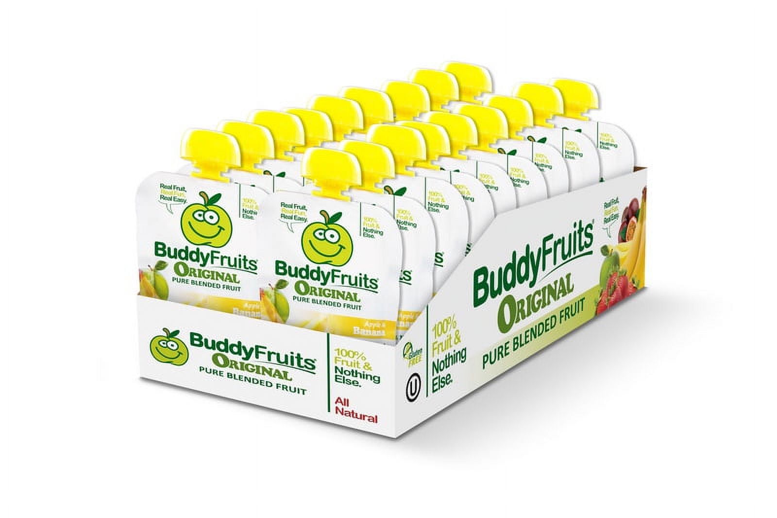 Buddy Fruits Pure Blended Banana Snack, 3.2 Ounces, 18 Per Case
