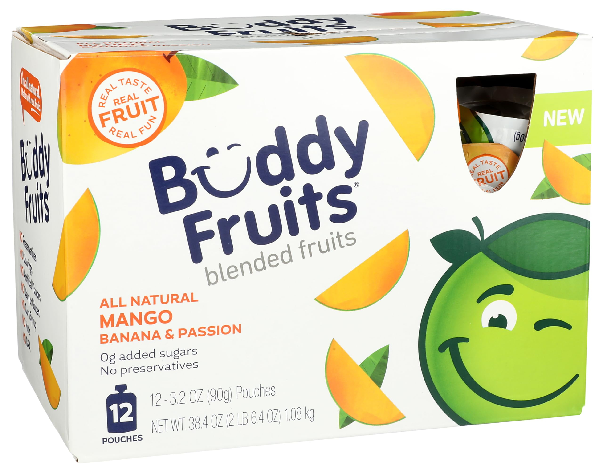 Buddy Fruits Pure Blended MMF7 Fruit Snack To Go Mango, Banana and