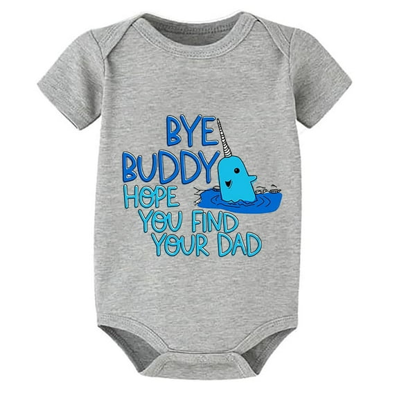 Buddy Hope You Find Your Dad Home from Hospital Baby Girl Outfit Short Sleeve Baby Boy Outfit Newborn White Baby Rompers 3-6