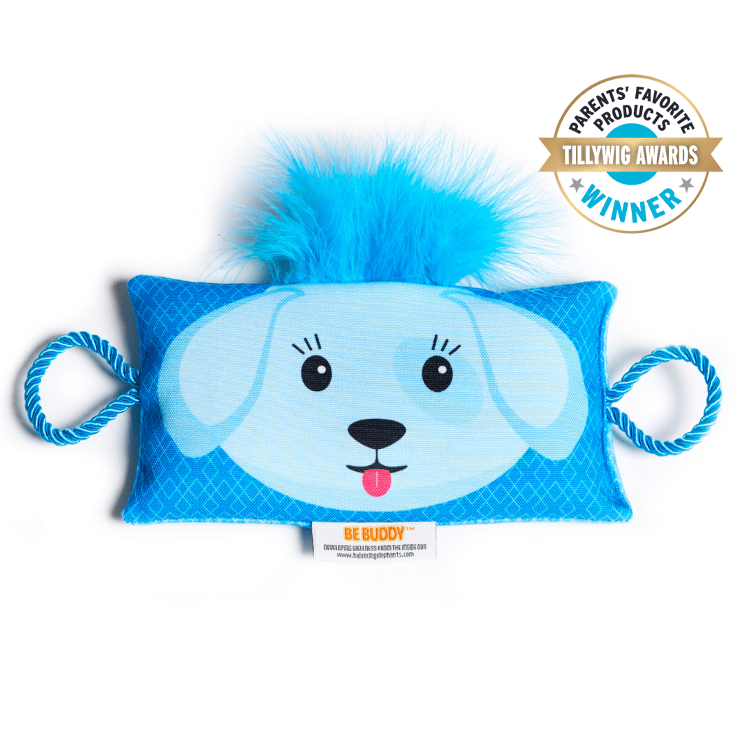 BE Buddy Multi-Sensory Weighted Stuffed Animal, Diaphragmatic Breathing Pillow & Lavender-Scented Eye Pillow for Kids | Calming Sensory Toys - Anxiety Relief, Stress Management | Blue