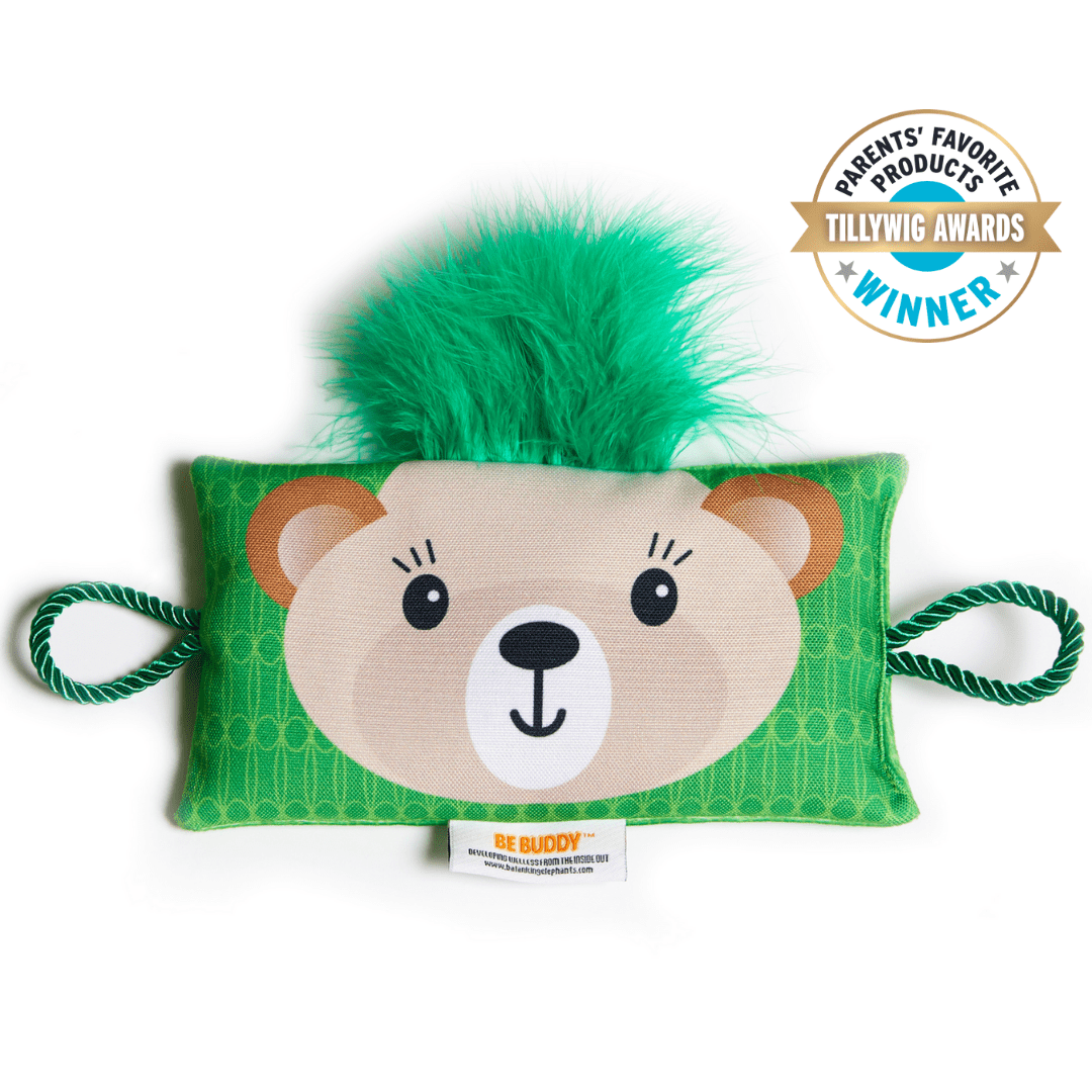 BE Buddy Multi-Sensory Weighted Stuffed Animal, Diaphragmatic Breathing Pillow & Lavender-Scented Eye Pillow for Kids | Calming Sensory Toys - Anxiety Relief, Stress Management | Green