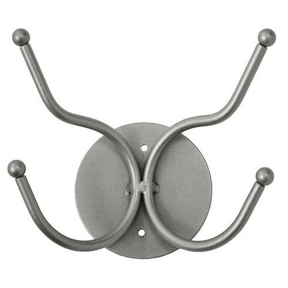 Buddy Products 2 Hook Coat Rack on Round Plate Frame, Steel with Enamel Finis...