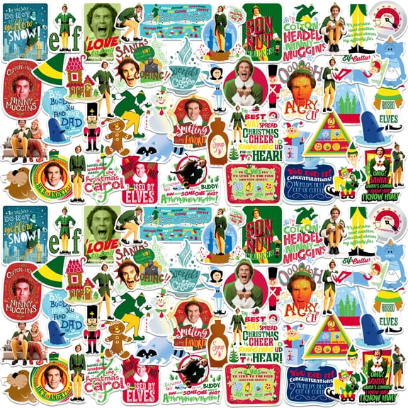 Buddy The Elf 100ct Vinyl Large Deluxe Stickers Variety Pack