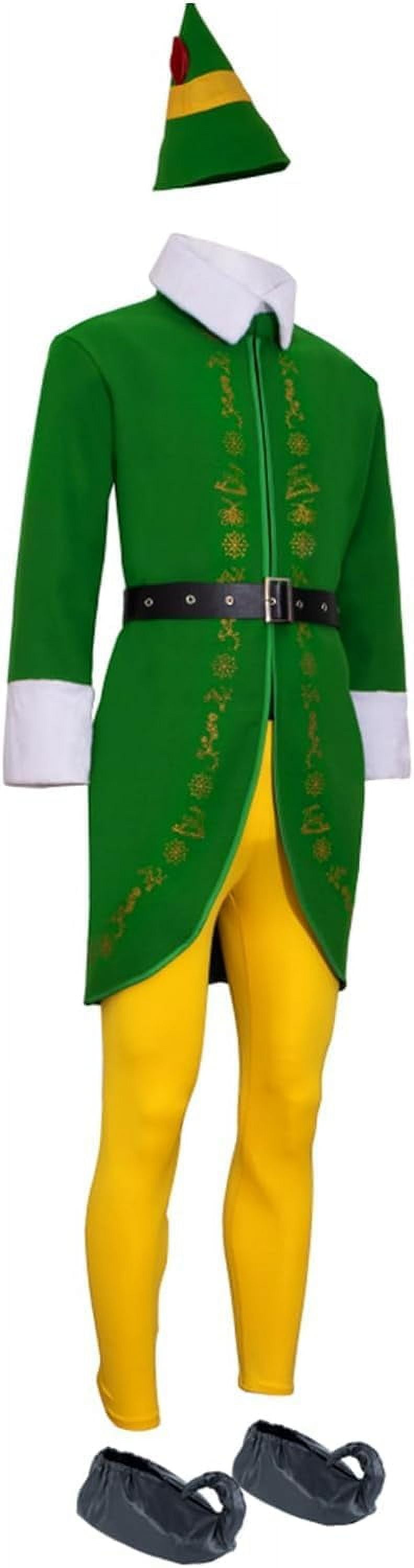 Buddy The Elf Costume Men Halloween Christmas Cosplay Full Set Costumes for Adults(S)