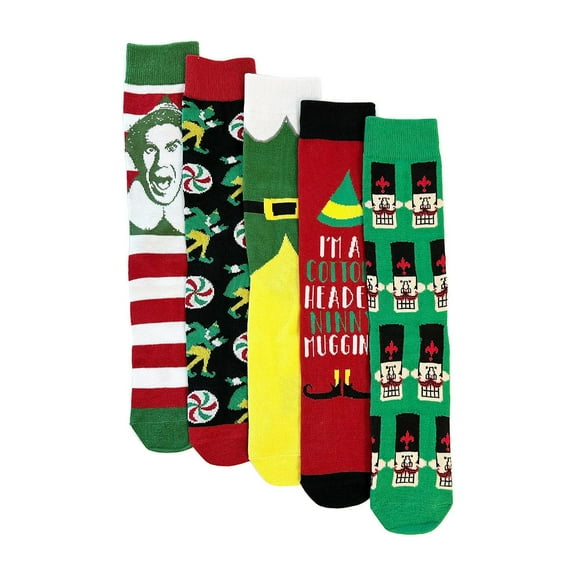Buddy The Elf Men's Casual Crew Socks, 6-Pack, Size 8-12