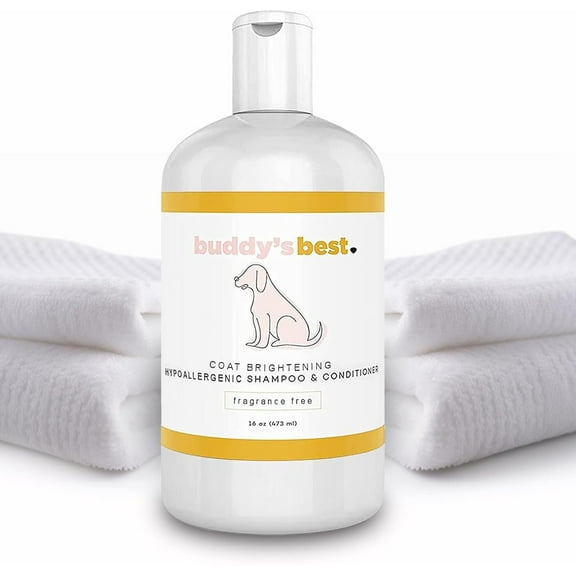 Buddy's Best Gentle Dog Shampoo and Conditioner, Oatmeal Shampoo for Dogs, Fragrance-Free, 16 fl oz