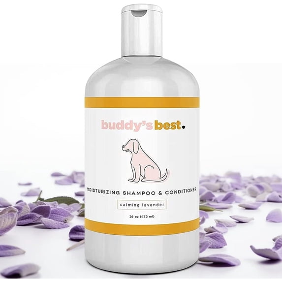 Buddy's Best Gentle Dog Shampoo and Conditioner, Oatmeal Shampoo for Dogs, Lavender, 16 fl oz