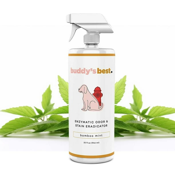 Buddy s Best Pet Urine Odor Eliminator Deodorizer and Stain Remover Enzymatic Cleaner for Dog Urine Effective Enzyme Based Dog Pee Spray Cleaner Bamboo Mint Scent Walmart Business Supplies