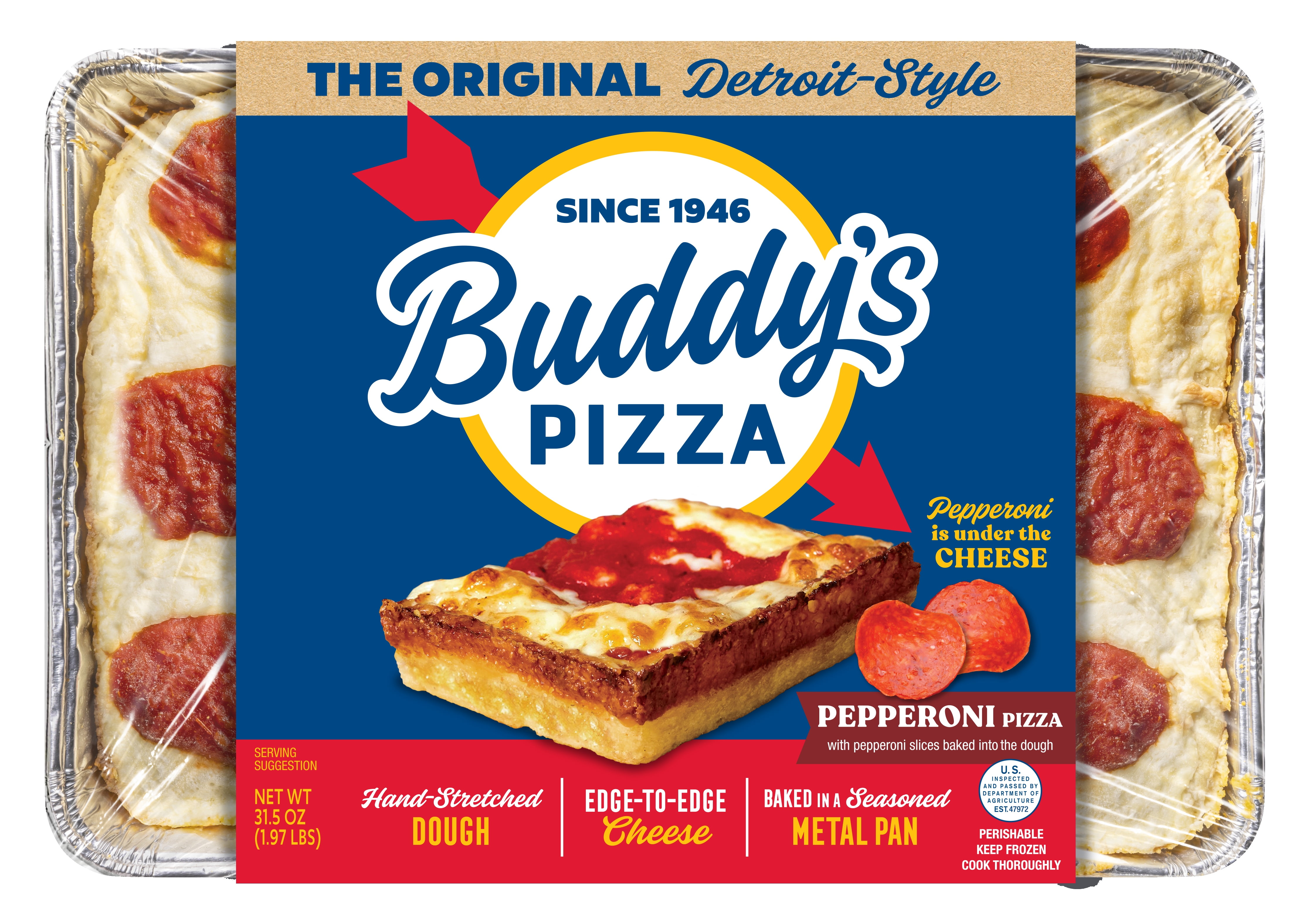 Buddy's, Detroit-Style Pepperoni Pizza, Frozen, 31.5 oz
