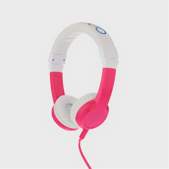 BuddyPhones Explore Volume Limiting Wired Kids Foldable Volume Limiting Headphone with Travel Bag - Pink