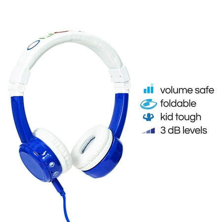 BuddyPhones - Inflight Wired On-Ear Headphones - Blue