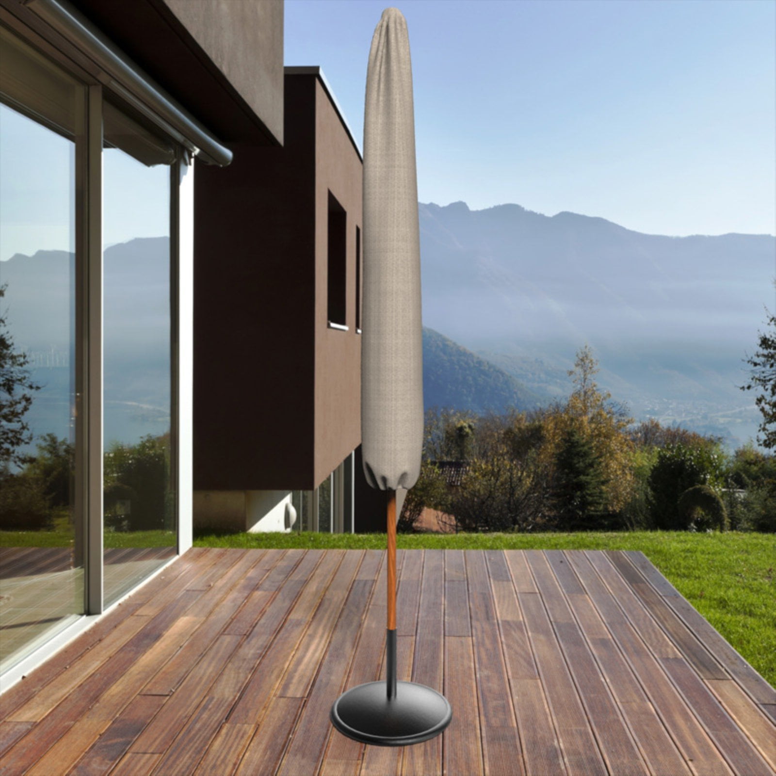 BUDGE INDUSTRIES Budge 14" Dia. x 71" H Brown / Beige Patio Umbrella Cover, English Garden