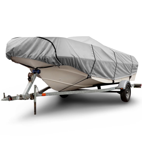 Budge 300 Denier Gray Boat Cover, Moderate Outdoor Protection, Size BT-6: 20'-22' Long, 106" Beam