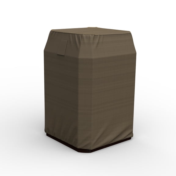 Budge 34"W 34"L Black and Tan Patio Square AC Cover, StormBlock Hillside