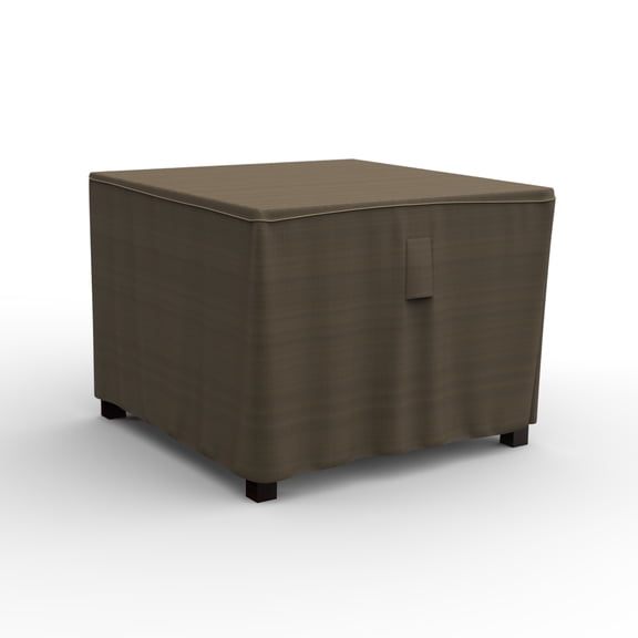 Budge 48" Black and Tan Patio Square Table Cover, StormBlock™ Hillside