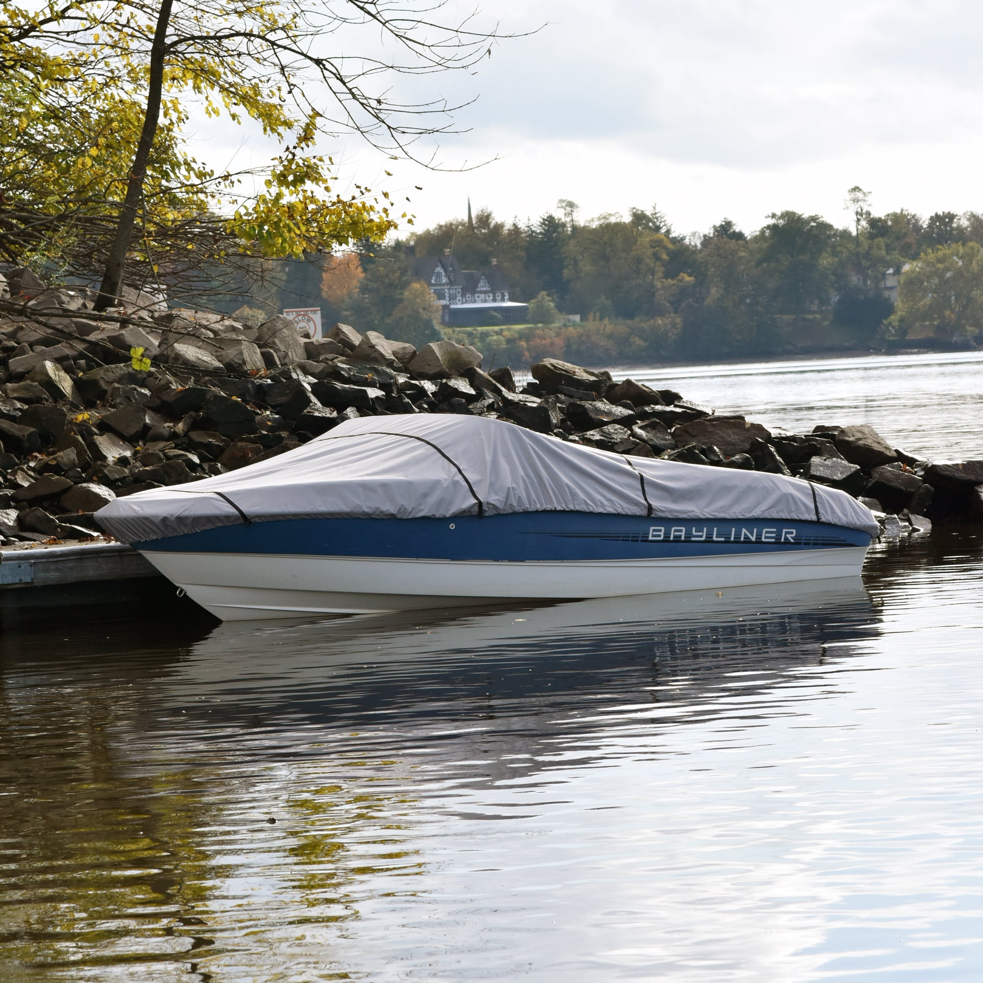 Budge 600 Denier Center Console V-Hull Mooring Boat Cover, Waterproof and UV Resistant, Size BTCCV-6: 20'-22' Long, 106" Beam