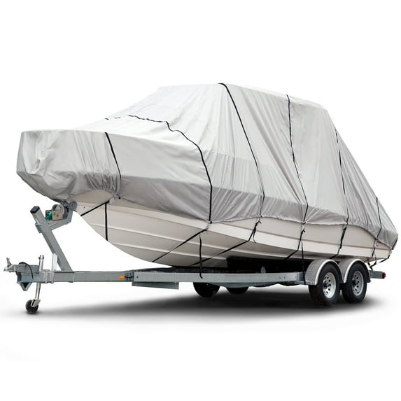 Budge Hard Top T-Top Boat Cover, 600 Denier UV & Water-Resistant Polyester, Fits Boats 24-26 ft with Beam up to 106", Gray