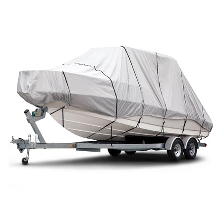Budge Hard Top T-Top Boat Cover, 600 Denier UV & Water-Resistant Polyester, Fits Boats 27-28 ft with Beam up to 106", Gray
