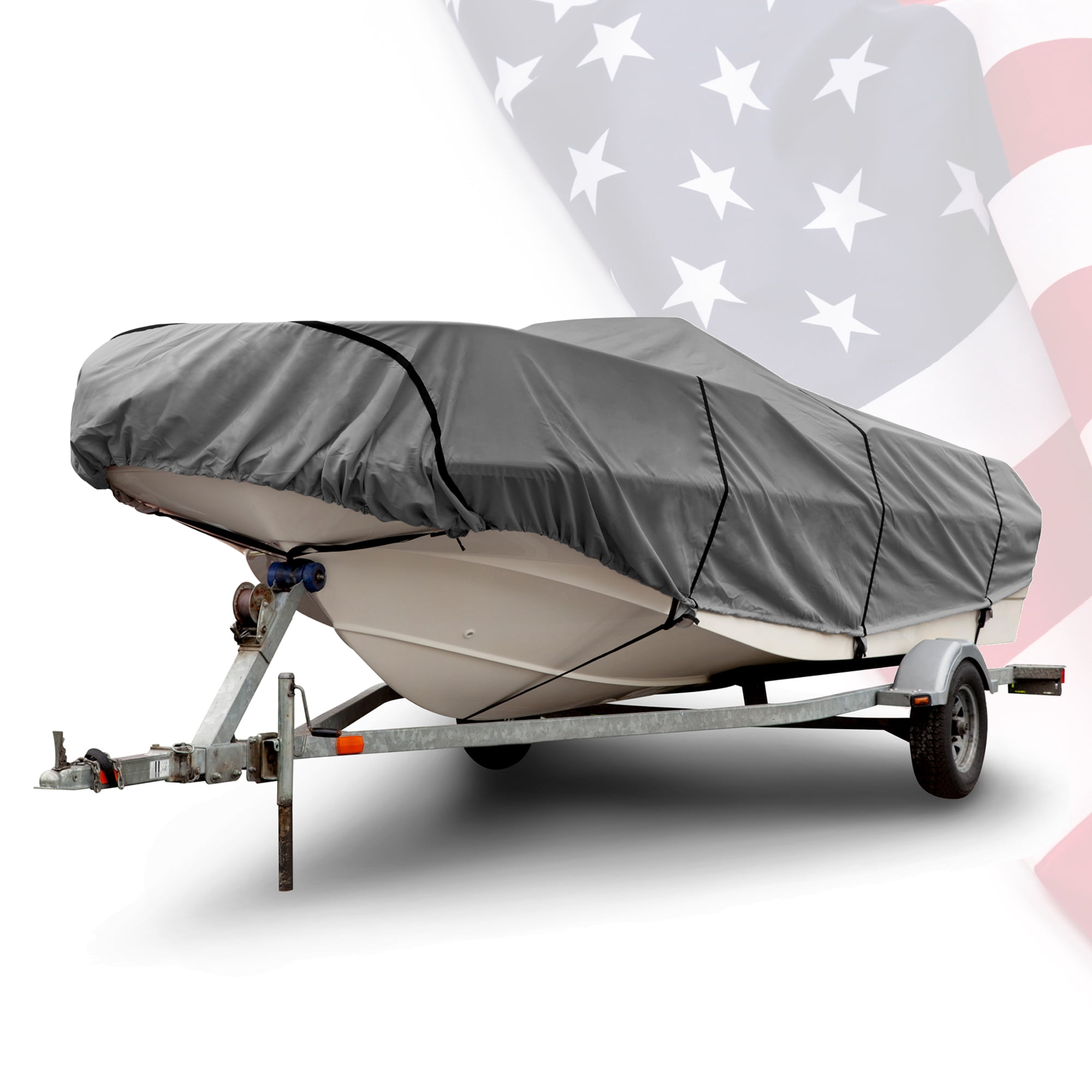 Budge American Flagship Boat Cover, Fits Center Console V-Hull Boats, Gray, 18'-20' Long (Beam Width Up to 106")
