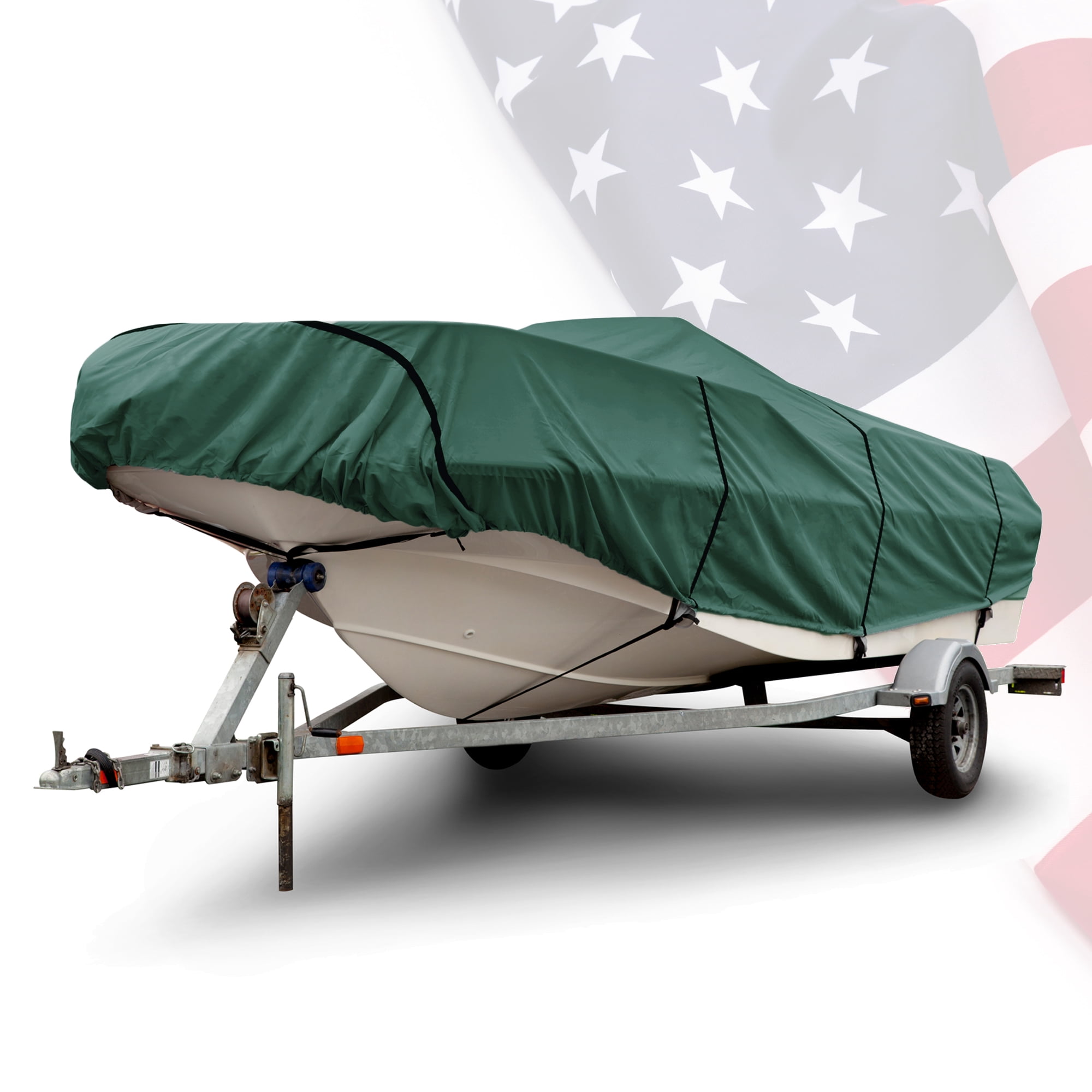 Budge American Flagship Boat Cover, Fits Center Console V-Hull Boats, Hunter Green, 16'-18' Long (Beam Width Up to 106")