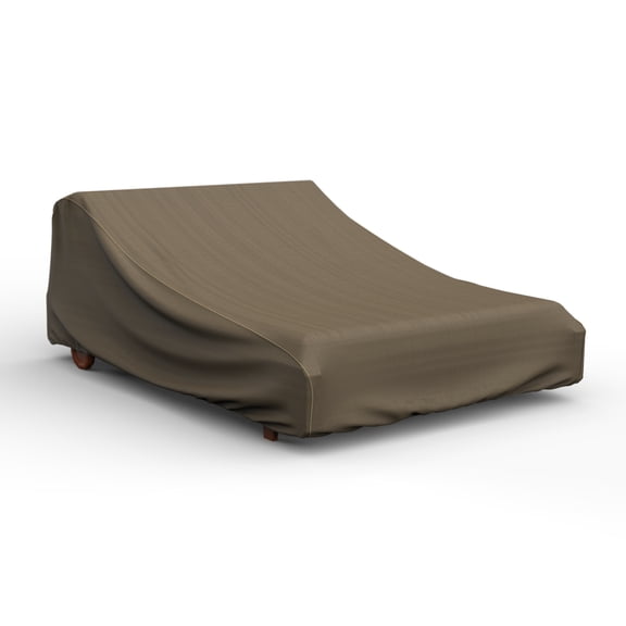 Budge Double Chaise Black and Tan Patio Chaise Cover, StormBlock Hillside