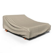 Budge Industries 80" x 64" x 32" Brown / Beige Rectangle Patio Chaise Lounge Cover