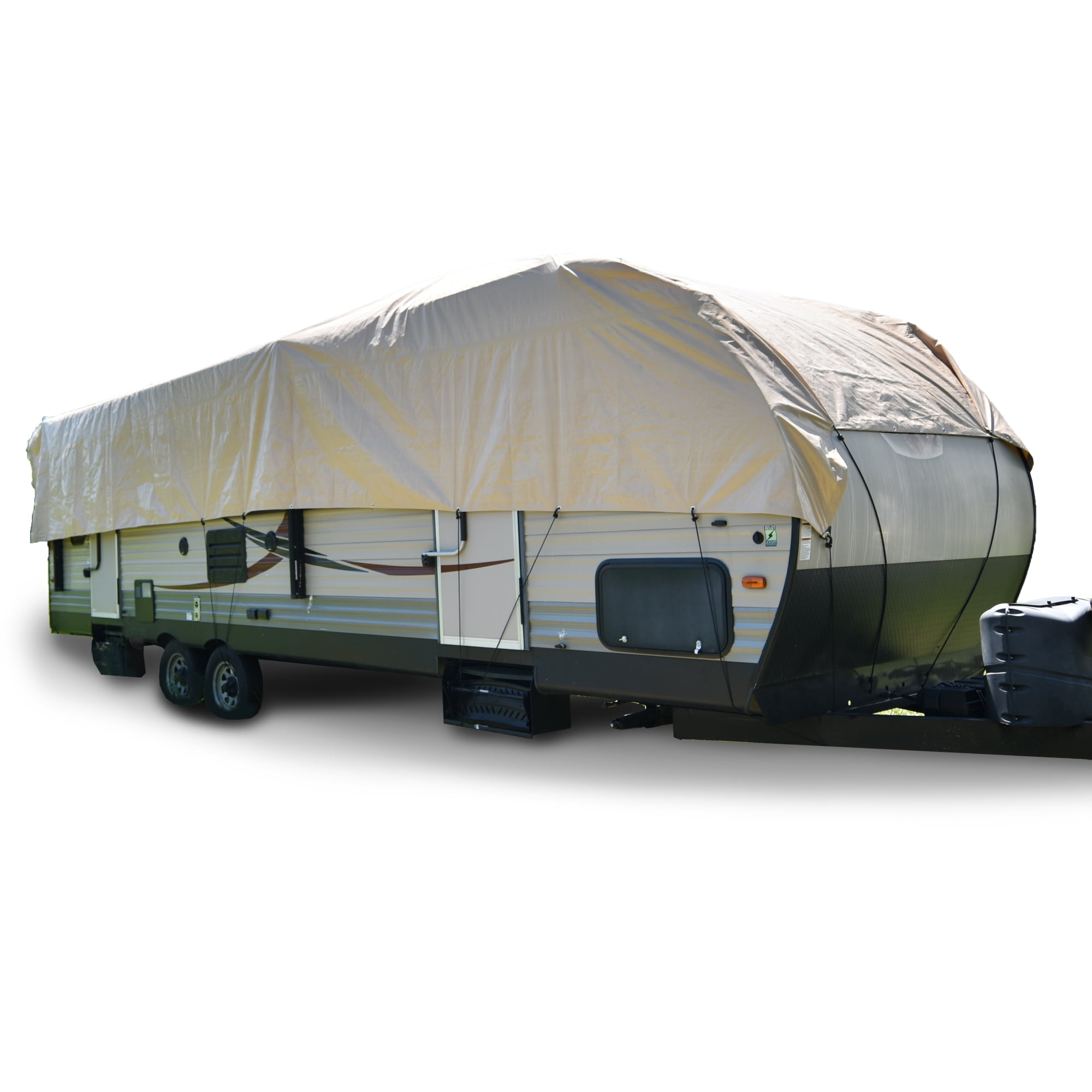 Budge Industries RV Rooftop Cover Fits Multiple RV Classes up to 50' Long (Tan, Polyester), 40' Long x 20' Wide