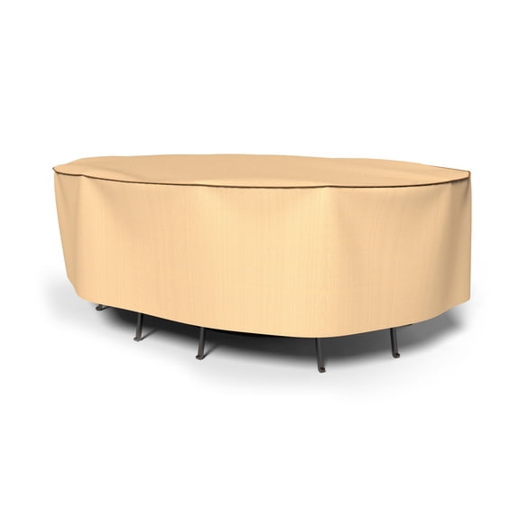 Budge Large Beige Patio Oval Table/Chairs Cover, Sedona