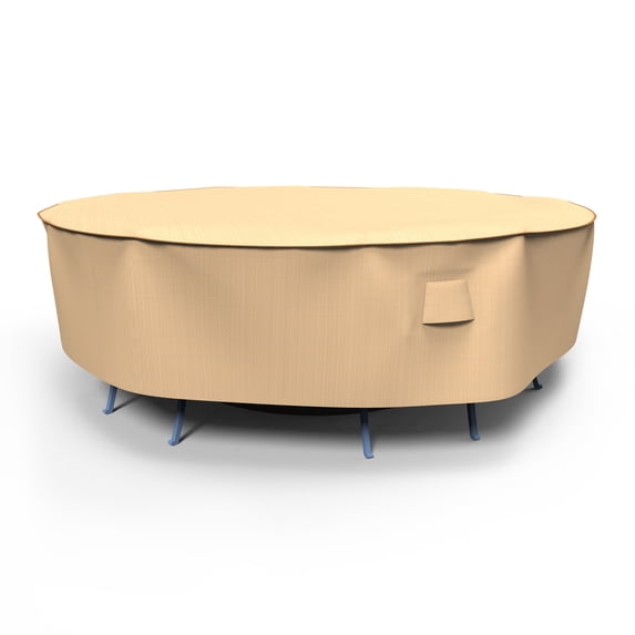 Budge Large Tan Patio Round Table/Chairs Cover, Chelsea