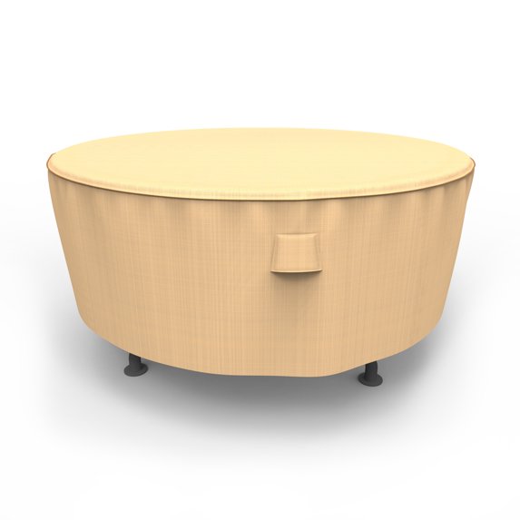 Budge Large Tan Patio Round Table Cover, StormBlock™ Savanna