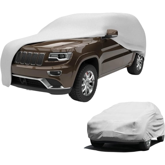 Budge Lite SUV Car Cover, Single-Layer Breathable Indoor Dust Proof Protection, Lightweight Non-Abrasive Fabric, Fits SUVs up to 186" L x 59" W x 60" H, Gray