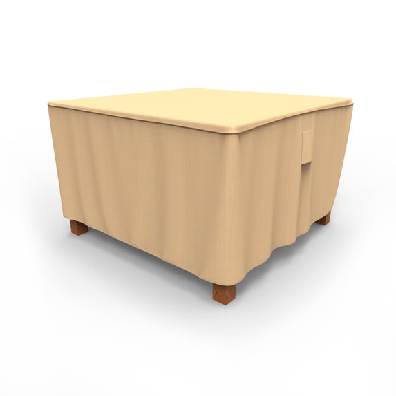 Budge Medium 48" Beige Patio Square Table Cover, Sedona