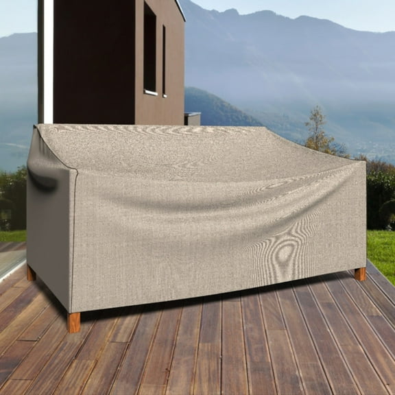 Budge Medium 79"W 37"Deep Brown / Beige Patio Sofa Cover, English Garden