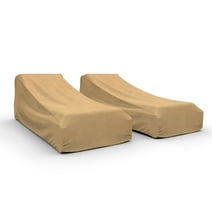 Budge Medium Beige Patio Outdoor Chaise Cover, All-Seasons (2 Pack)