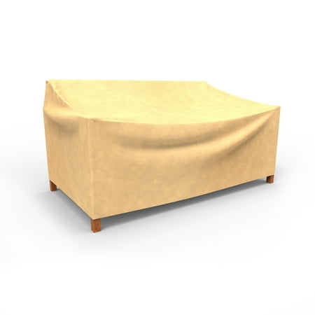 Budge Medium Beige Patio Outdoor Loveseat Cover, All-Seasons