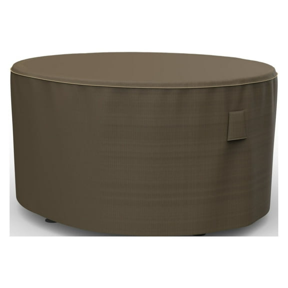 Budge Medium Black and Tan Patio Round Table Cover, StormBlock™ Hillside