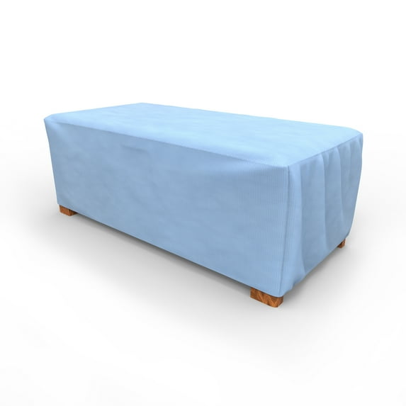 Budge Medium Blue Patio Slim Ottoman Cover, All-Seasons