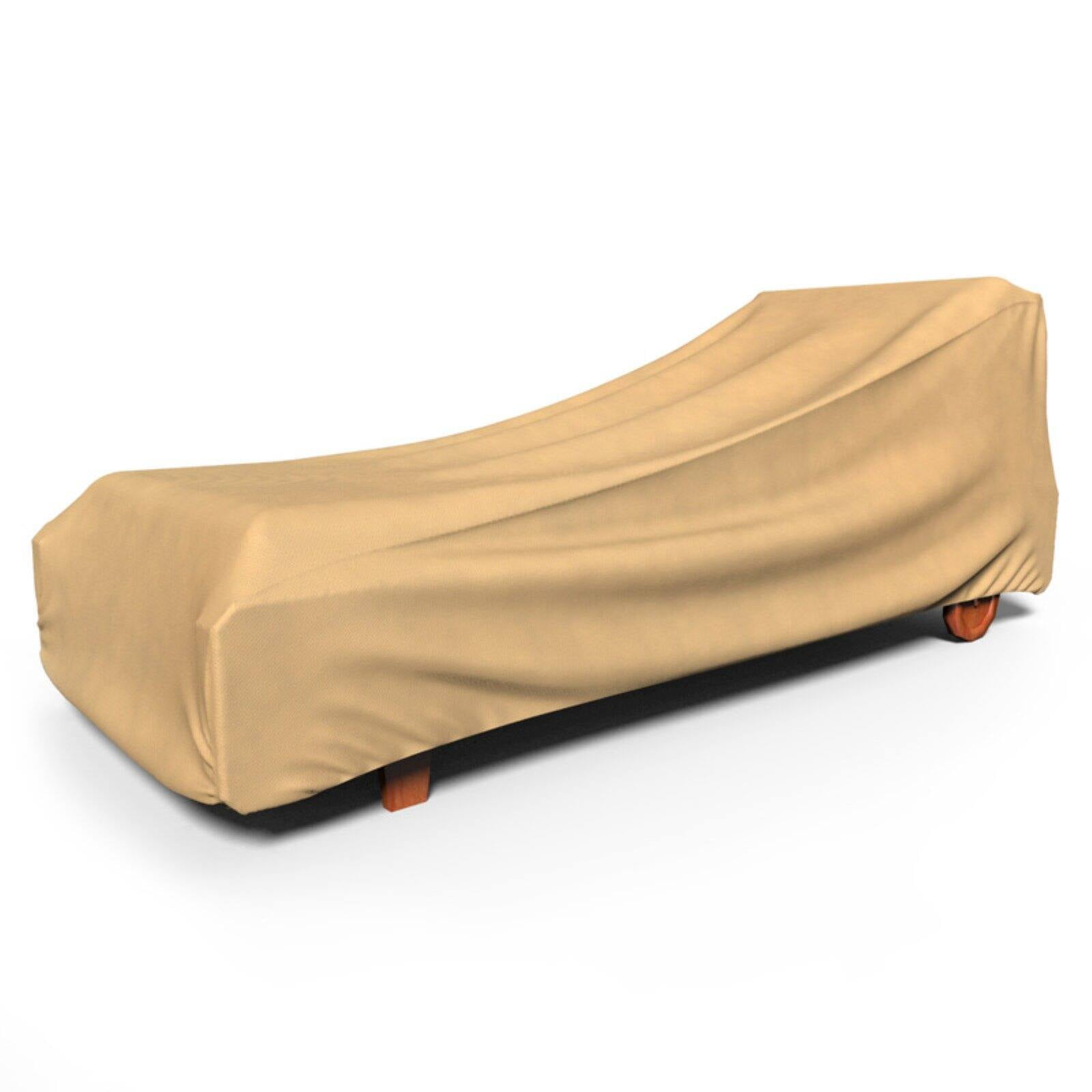 Medium Tan Waterproof Outdoor Chaise Lounge Cover