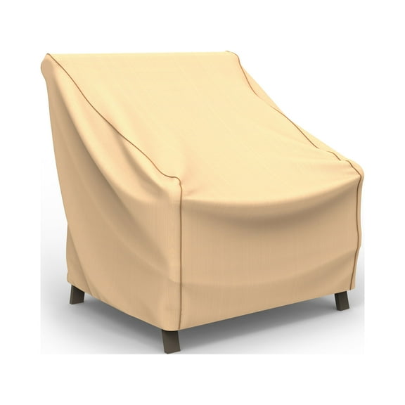 Budge Medium Tan Patio Chair Cover, StormBlock™ Savanna