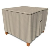 Budge Medium Tan Tweed Patio Table/Ottoman Cover, English Garden