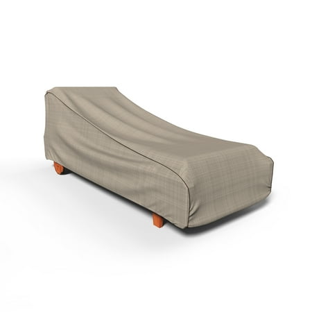 Budge Patio Chaise Cover, Medium - 30"x27"x80", Brown / Beige, English Garden