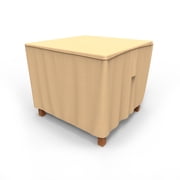Budge Small 36" Beige Patio Square Table Cover, Sedona