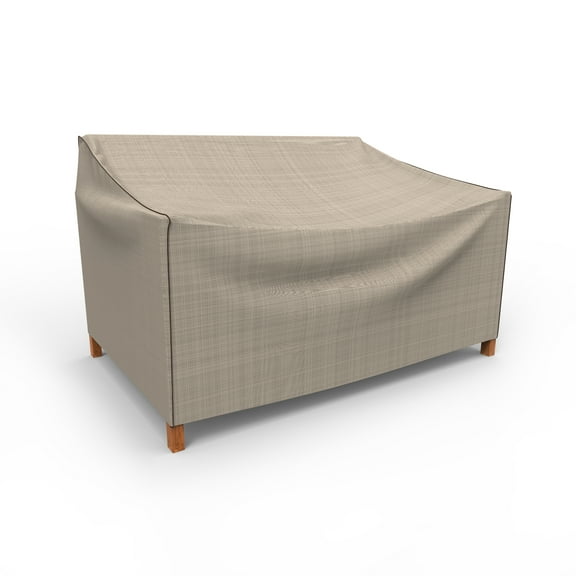 Budge Small 74"W 31"Deep Brown / Beige Patio Sofa Cover, English Garden